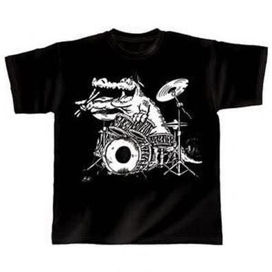 Rock You Drummer Schlagzeug T-Shirt Kroko Größe XL
