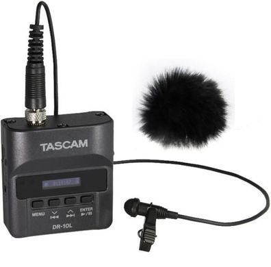 Tascam DR-10L Recorder mit Mikrofon mit Windschutz
