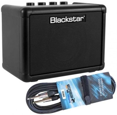 Blackstar FLY 3 Mini Gitarrenverstärker Schwarz mit Kabel