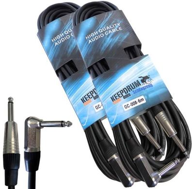 keepdrum GC-008 6m Instrumentenkabel Winkel 2 Stück