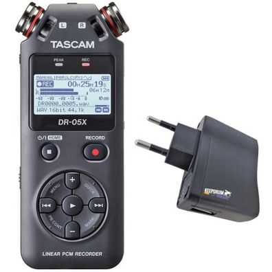 Tascam DR-05X Audio-Recorder mit Netzteil
