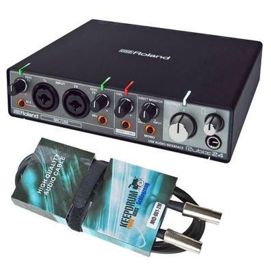 Roland Rubix 24 USB Audio-Interface mit Midi-Kabel
