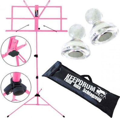 keepdrum MUS2PK Notenständer Pink mit 2 Magnete