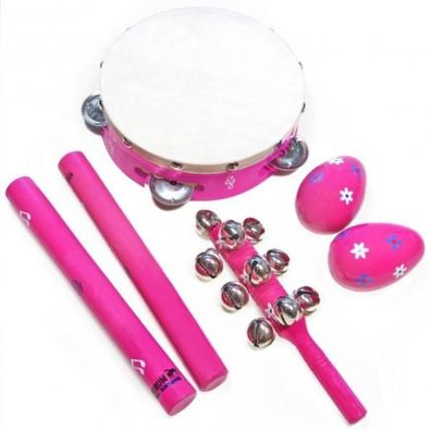 keepdrum KDLT4C Kinder Percussion-Set Pink 5 teilig