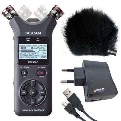 Tascam DR-07X Audio-Recorder mit Zubehör-Set