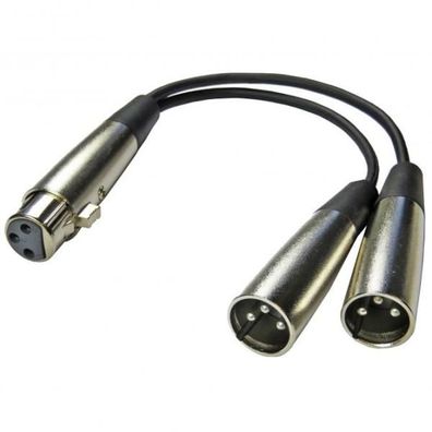 keepdrum YC029 Y-Adapterkabel XLR-Splitter 2x Male - 1x Female