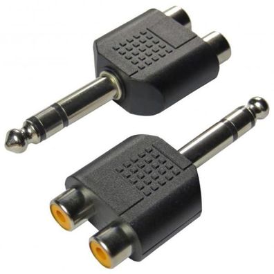 keepdrum ADA062 Audio-Adapter Stereo Cinch RCA Buchse - 6,3mm Klinke-Stecker 2STÜCK