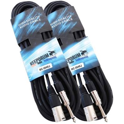 keepdrum MC-004XJ 10m Audiokabel XLR-Klinke 2 Stück