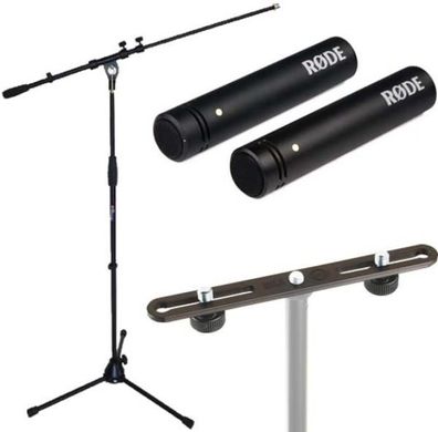 Rode M5 MP Mikrofon Set mit Mikrofonständer mit Stereo Bar