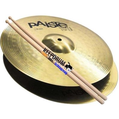 Paiste 101 Hi Hat Becken 13 mit 5A KD Schlagzeugstöcke