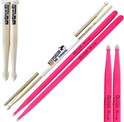 Agner Schlagzeugstöcke 5 A UV-Light Pink mit keepdrum 5A