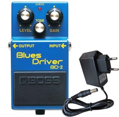 Boss BD-2 Blues Driver Effektgerät mit Netzteil