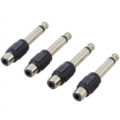 keepdrum ADA050 Adapter RCA Cinch - 6,3 Klinke 4 Stück