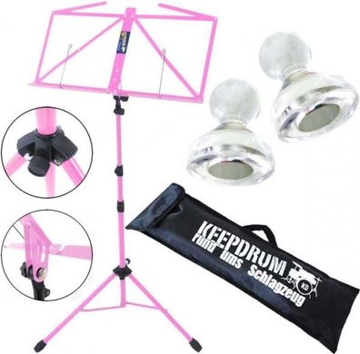 keepdrum MUS3PK Notenständer Pink mit 2 Magnete