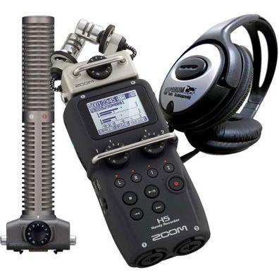 Zoom H5 Rekorder mit SSH-6 Mikrofon und Kopfhörer