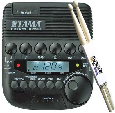 Tama RW200 Rhythm Watch Metronom mit Drumsticks