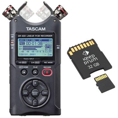 Tascam DR-40X Audio-Recorder mit SD-Karte