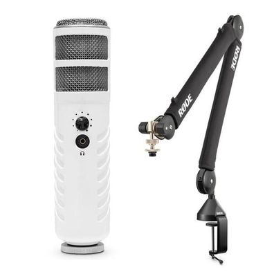 Rode Podcaster Mikrofon mit PSA1+ Gelenkarm-Stativ