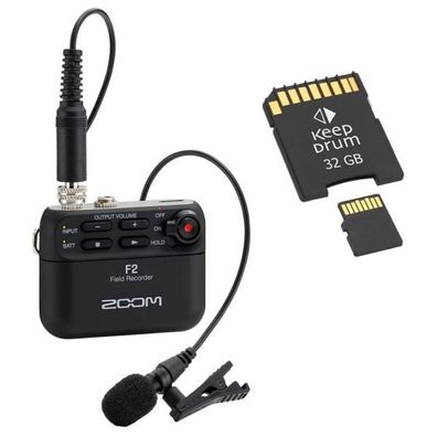 Zoom F2 Field-Recorder mit Speicherkarte 32GB