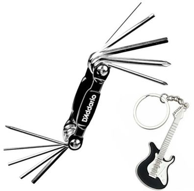 Daddario PW-GBMT-01 Multitool Werkzeug für Gitarre und Bass mit Schlüsselanhänger Git