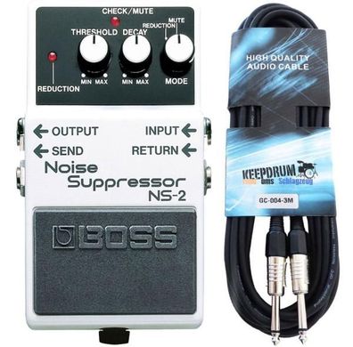 Boss NS-2 Noise Suppressor mit Gitarren-Kabel
