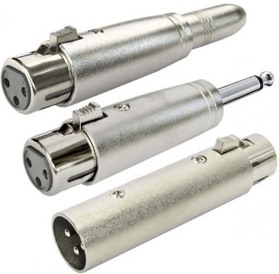 keepdrum Adapter Set XLR-F -XLR-M - XLR-F - 6,3mm Buchse - XLR-F - 6,3mm Stecker