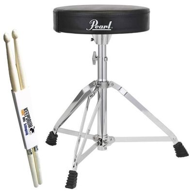 Pearl Schlagzeughocker D-50 mit Schlagzeugstöcken