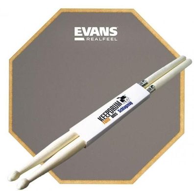 Evans RF-6D Übungspad 6 Zoll mit Schlagzeugstöcken