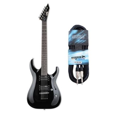 ESP LTD MH-10 KIT BLK E-Gitarre Schwarz mit Kabel