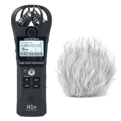 Zoom H1n Handy-Recorder mit Fell-Windschutz