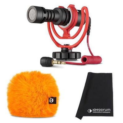 Rode Videomicro mit Windschutz Orange und Tuch