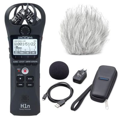 Zoom H1n Recorder mit SPH-1n Zubehörset und Windschutz