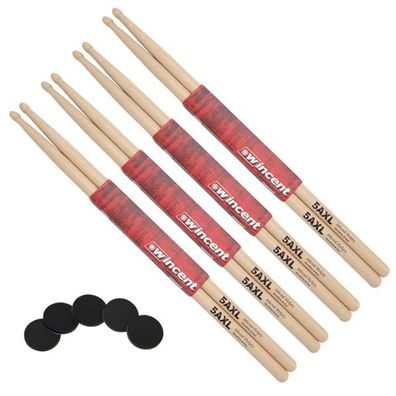 Wincent 5AXL Drumsticks 4 Paar mit Damper Pads