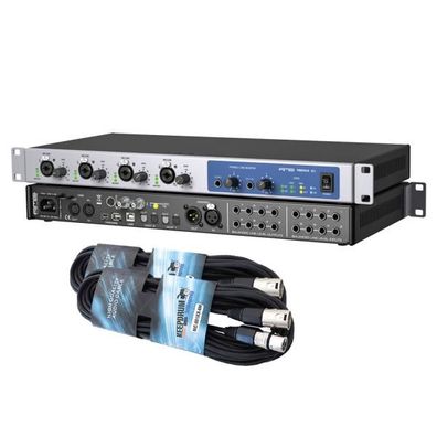 RME Fireface 802 Audio Interface mit 2x XLR-Kabel