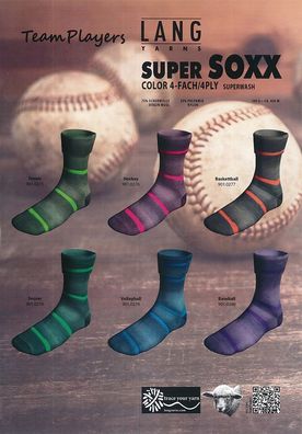 100g Super Soxx Color-Team-Players Kollektion - 4 fädige Sockenwolle