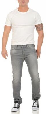 Diesel Herren Jeans Tepphar 0853T Grau Slim Carrot Skinny Fit Stretch Neu