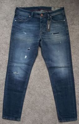 Diesel Herren Jeans Larkee-Beex 084QT Blau Regular Tapered Vintage Stretch NEU