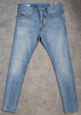 Diesel Herren Jeans Tepphar 081AL NEU Hellblau Blau Slim Used Look Stretch Neu