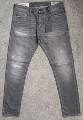 Diesel Herren Jeans Tepphar -X 890F Dunkelgrau Slim Vintag Used Look Stretch NEU