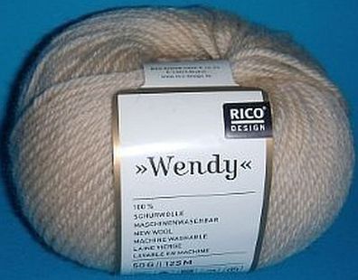 50g "Wendy"-Farbe: 03-Ecru-kuschelig, weiche Schurwolle in klassischer Lauflänge