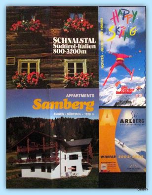 Broschüren Schnalstal, Arlberg, Samberg, Happy Sking