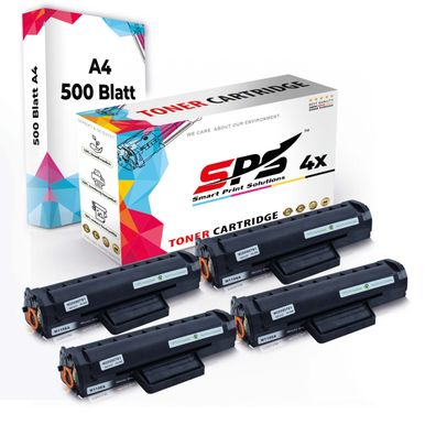 Druckerpapier A4 + 4x Multipack Set Kompatibel für HP Laser 107 r (W1106A/106A) ...