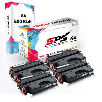 Druckerpapier A4 + 4x Multipack Set Kompatibel für HP Laserjet P 2053 N (CE505X/05...