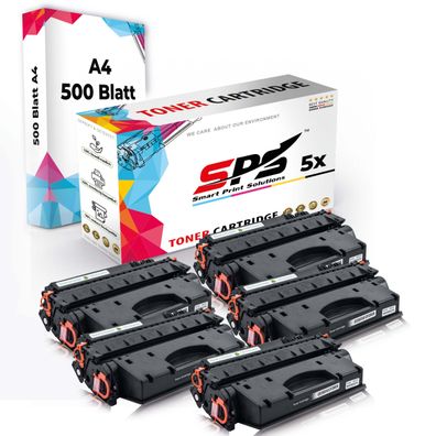 Druckerpapier A4 + 5x Multipack Set Kompatibel für HP Laserjet P 2057 (CE505X/05X)...