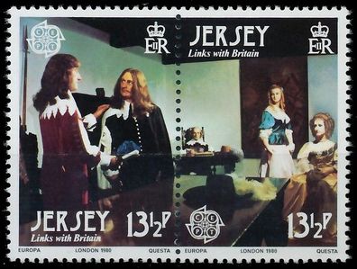 JERSEY 1980 Nr 221 + 222 postfrisch WAAGR PAAR X599EA2