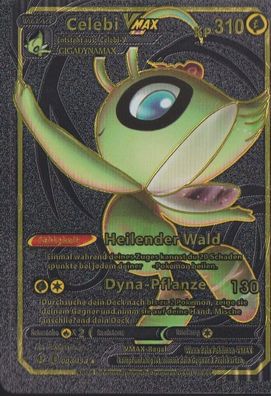 Pokemon Karten Schwarz Metalloptik Deutsch, flexibel Celebi V Max