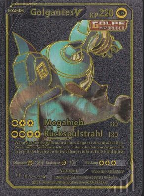 Pokemon Karten Schwarz Metalloptik Deutsch, flexibel Golgantes-1 V