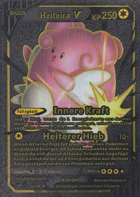 Pokemon Karten Schwarz Metalloptik Deutsch, flexibel Heiteira V