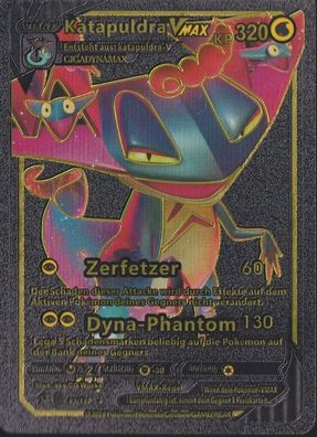 Pokemon Karten Schwarz Metalloptik Deutsch, flexibel Katapuldra V Max