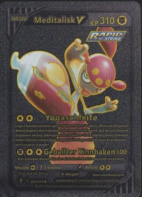 Pokemon Karten Schwarz Metalloptik Deutsch, flexibel Meditalisk V